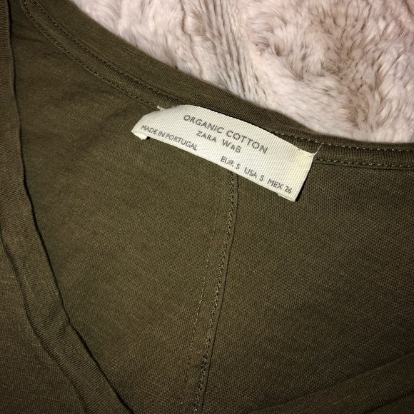 ZARA green short sleeve v neck - Picture 3 of 4